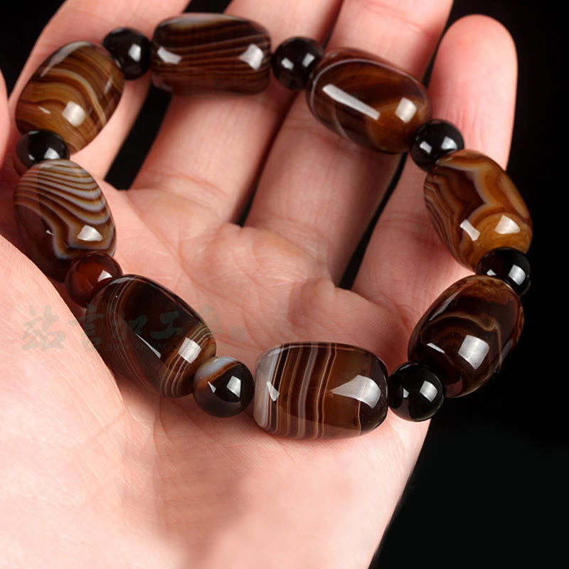 Mythstone Natural Sardonyx Courage Happiness Bracelet