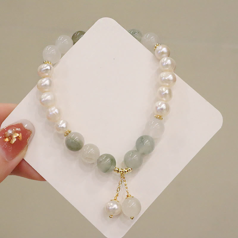 MythStone Natural Pearl Jade Healing Sincerity Bracelet