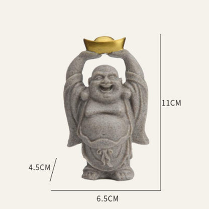 Mythstone Laughing Buddha Resin Statue Blessing Home Decoration