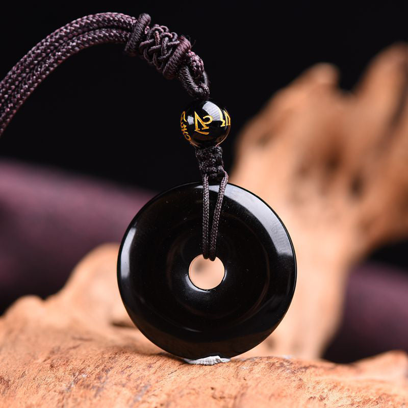 Mythstone Tibetan Obsidian Protection Necklace