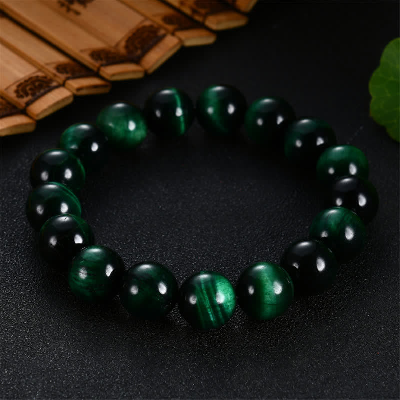 Mythstone Natural Green Tiger Eye Strength Bracelet