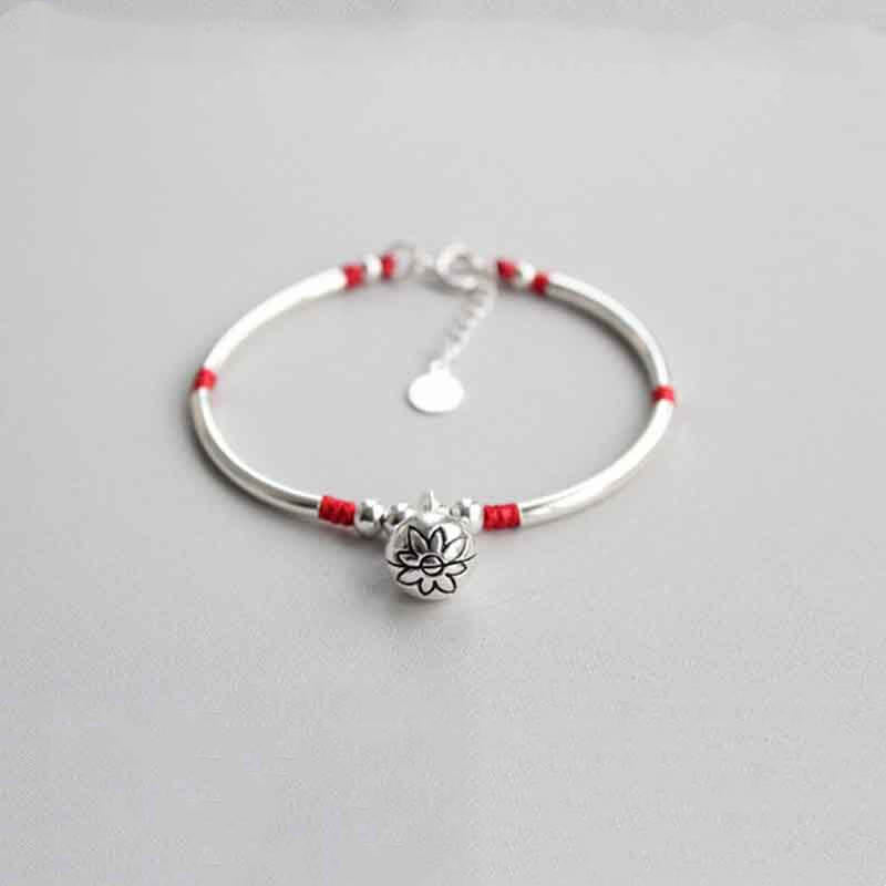 Pulsera Mythstone New Start con flor de loto en plata de ley 925 