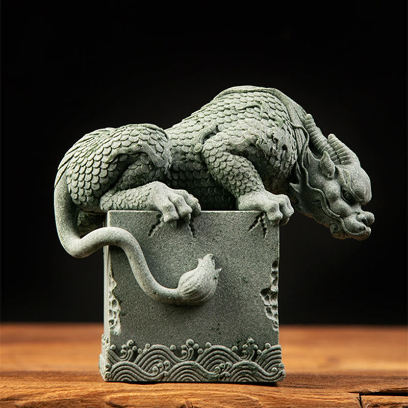 Mythstone Feng Shui Standing Sitting Dragon Success Luck Home Decoration