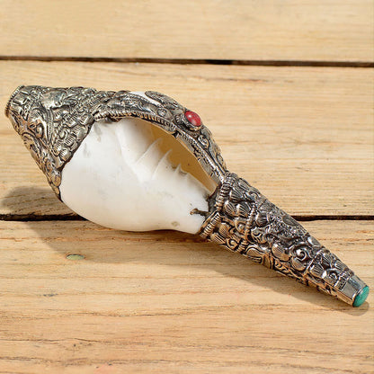 Mythstone Tibetan Natural Shankha Conch Shell Seashell Wealth Lucky Home Decoration