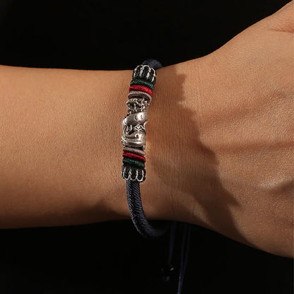 Mythstone Handmade 925 Sterling Silver Year Of The Dragon Auspicious Dragon Luck Rope Bracelet