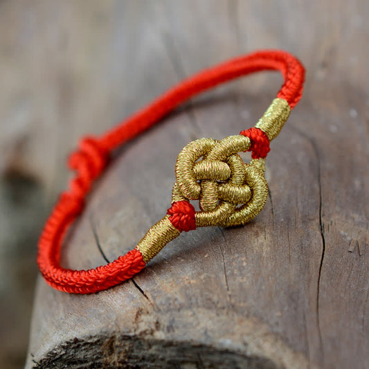 Mythstone Handmade Simple Design Chinese Knotting Luck Strength Braid String Bracelet