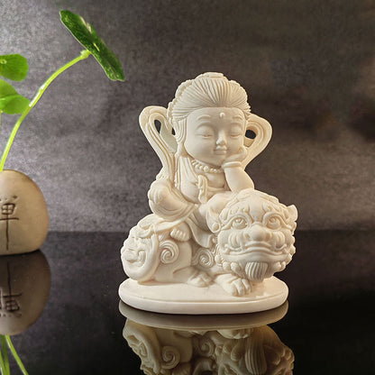 Mythstone Mini Ivory Fruit Tathagata Buddha Lotus Kwan Yin Avalokitesvara Manjusri Samantabhadra Serenity Desk Decoration