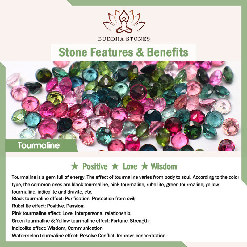 Mythstone Natural Colorful Tourmaline Flower Bead Love Bracelet