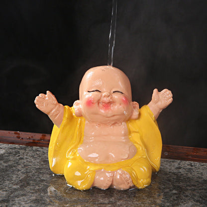 Mythstone Color Changing Laughing Buddha Resin Tea Pet Wealth Home Figurine Decoration