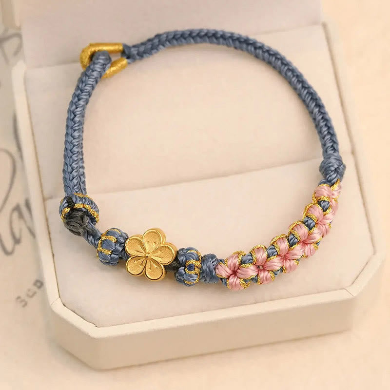 Mythstone Peach Blossom Design Wealth String Bracelet