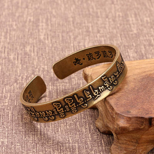 MythStone Tibetan Sanskrit Copper Healing Bracelet Bangle