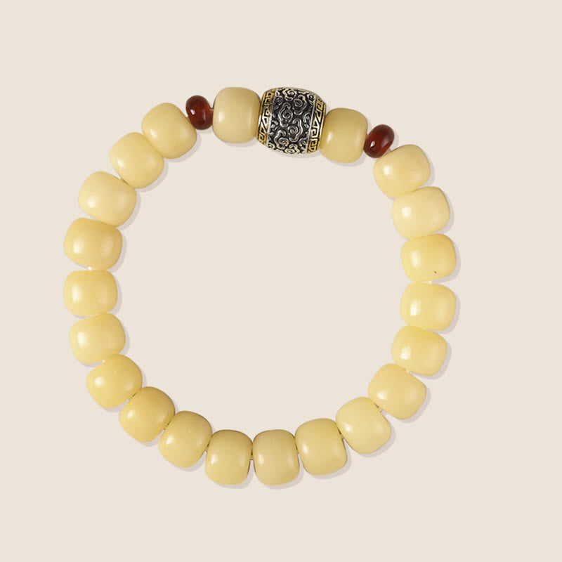 Pulsera de la paz con cuentas de la semilla de Bodhi de piedra mítica y nube auspiciosa con carácter Fu