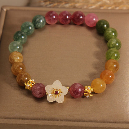 MythStone Colorful Tourmaline Jade Flowers Love Bracelet