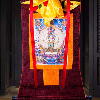 Mythstone Tibetan Thousand-handed Avalokitesvara Framed Thangka Blessing Decoration