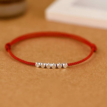 MythStone 925 Sterling Silver Red String Braid Bracelet Anklet