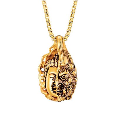 Mythstone Half Buddha Half Devil Powerful Necklace