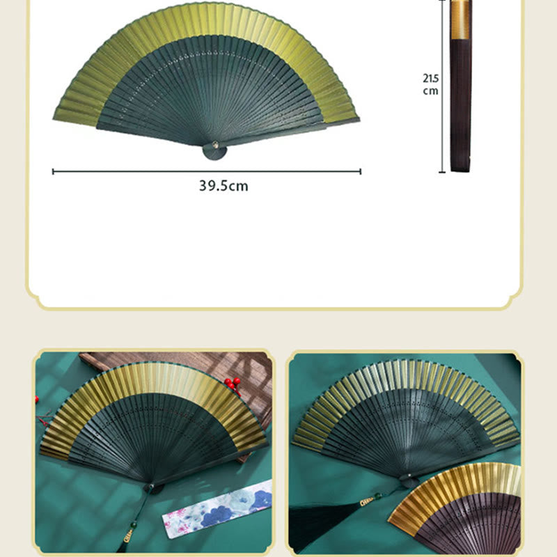 Mythstone Gradient Handheld Bamboo Folding Fan