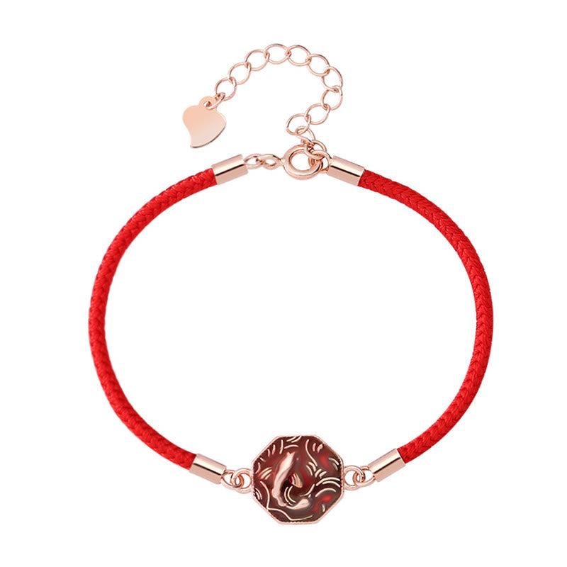 Mythstone 925 Sterling Silver Luck Koi Fish Color Change Wealth Handcrafted Braided Bracelet