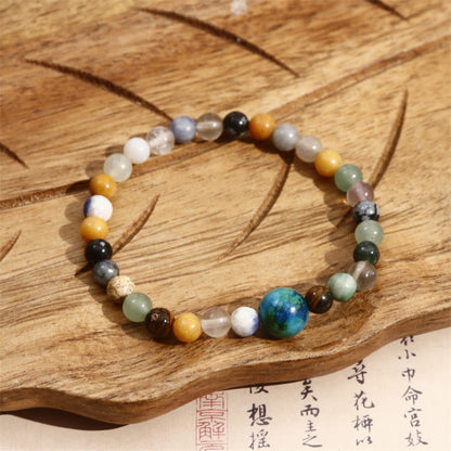 Mythstone Natural Stone Sea Sediment Jasper Agate Protection Bracelet