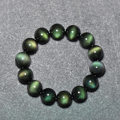 MythStone Natural Green Eye Obsidian Wealth Bracelet