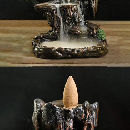 Mythstone Waterfall Backflow Incense Burner Mountain Tower Incense Holders