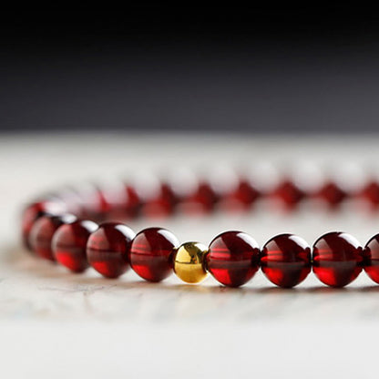 Mythstone 999 Gold Koi Fish Natural Garnet Protection Bracelet