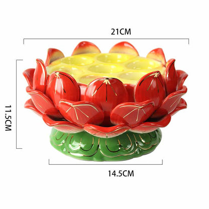 Candelabro de flor de loto para altar de oración y meditación con piedra mitológica Artículos para uso en rituales de templos budistas