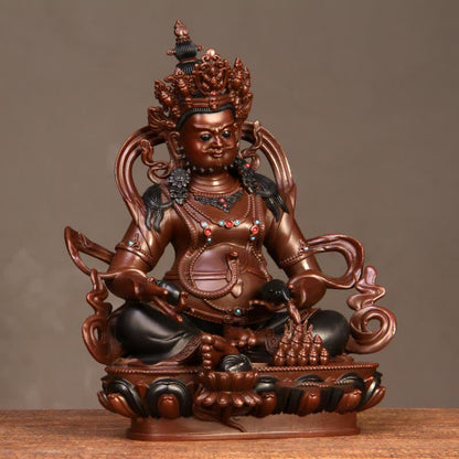 Mythstone Yellow Jambhala Bodhisattva Figurine Compassion Copper Statue Home Office Decoration