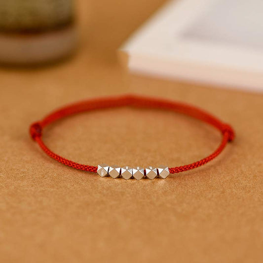 MythStone 925 Sterling Silver Red String Braid Bracelet Anklet