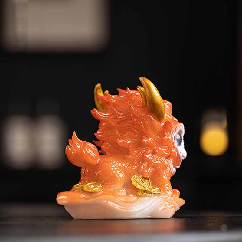 Mythstone Color Changing Small Kirin Resin Tea Pet Home Figurine Decoration