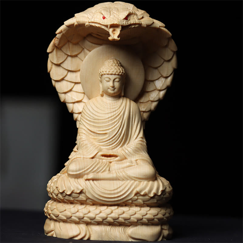 Mythstone Handmade Thuja Sutchuenensis Wood Tathagata Buddha Ward Off Evil Spirits Decoration