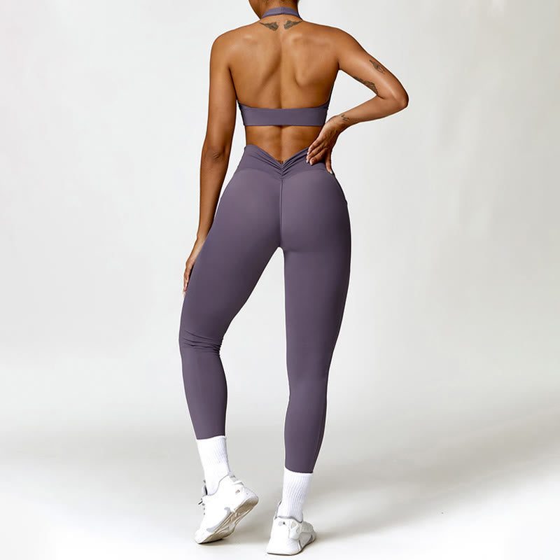 Sujetador con cuello halter Mythstone, leggings, pantalones, ropa deportiva, fitness, gimnasio, yoga, secado rápido 