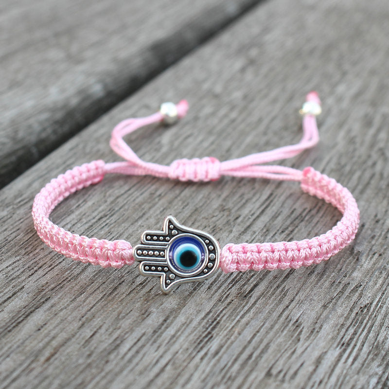 Pulsera de hilo con símbolo de la suerte Hamsa hecha a mano de Mythstone