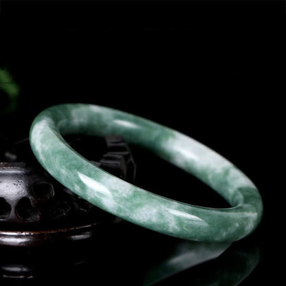 Mythstone Natural Jade Luck Abundance Bangle Bracelet