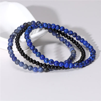 Mythstone 3Pcs Natural Crystal Stone Inner Peace Spiritual Bracelet