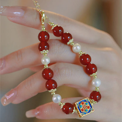 MythStone Red Agate Pearl Confidence Self-acceptance Bracelet