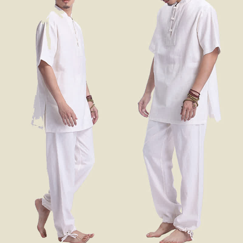 Conjunto de ropa de lino y algodón para hombre con meditación zen espiritual Mythstone