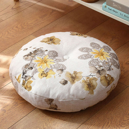 Mythstone Lotus Simple Pattern Linen Meditation Seat Cushion Home Living Room Decoration