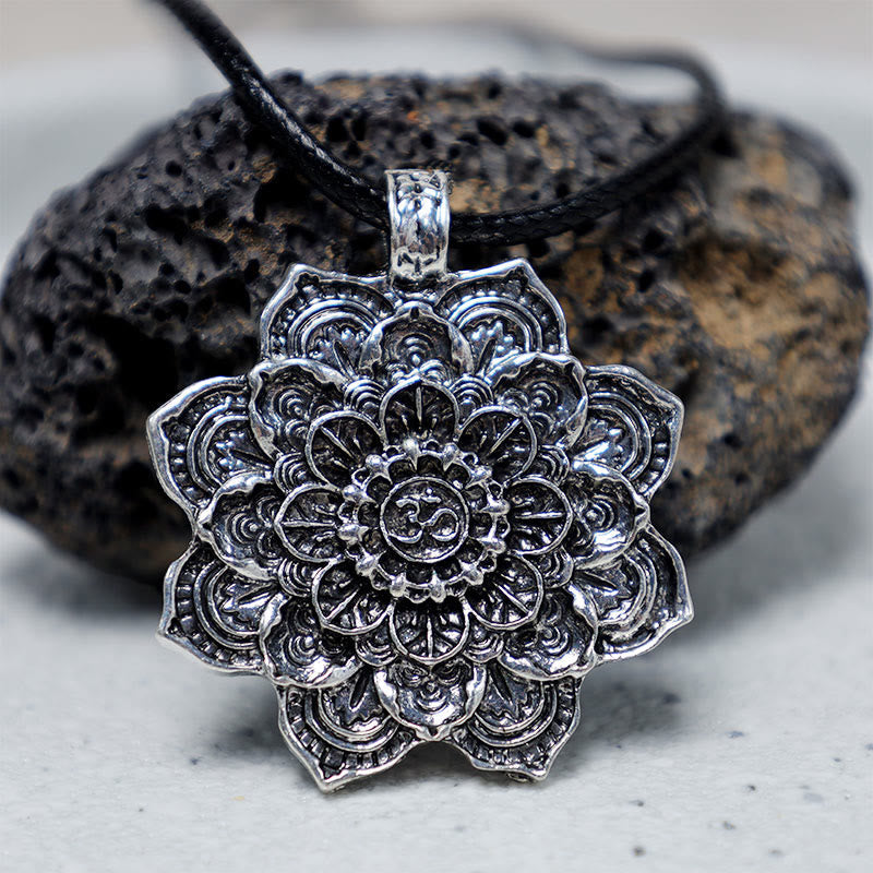 Mythstone Tibetan Lotus Blessing Necklace Pendant