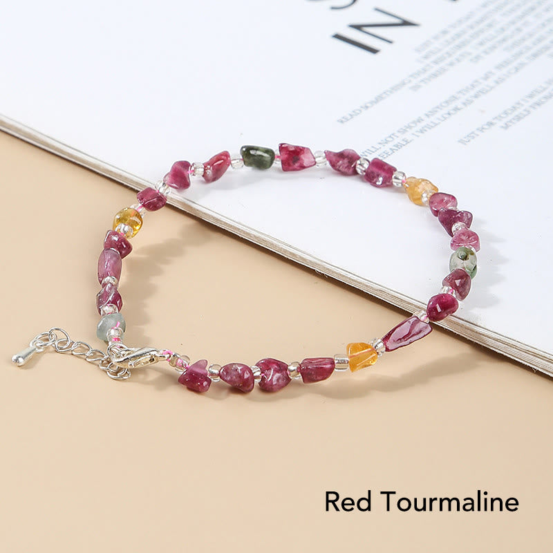 Mythstone Natural Irregular Shape Stone Crystal Meditation Balance Bracelet