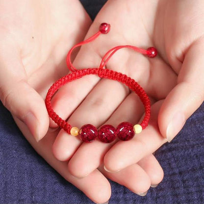 Mythstone Cinnabar Blessing Red String Bracelet For Kids