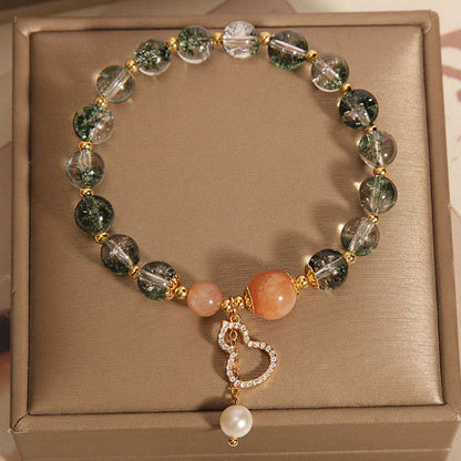 Pulsera de confianza con dije de calabaza fantasma verde Mythstone