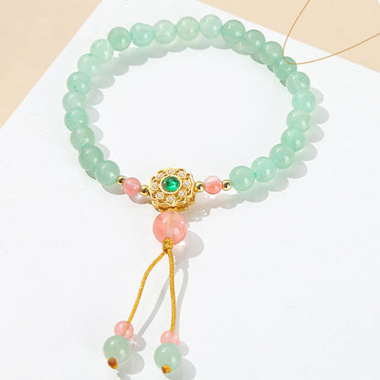 Mythstone Green Aventurine Luck Bead Tassel Bracelet