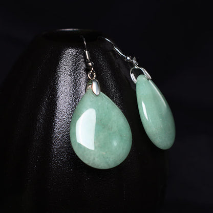 Mythstone Natural Aventurine Dangle Healing Drop Earrings