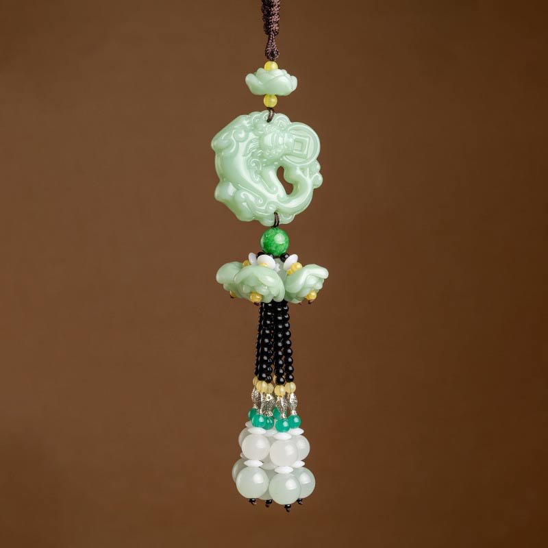 Mythstone FengShui Jade PiXiu Blessing Car Pendant Decoration