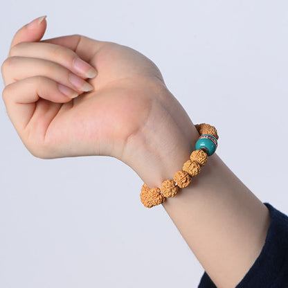 Pulsera de la riqueza y la buena suerte con la semilla de Bodhi de Rudraksha del Tíbet Mythstone