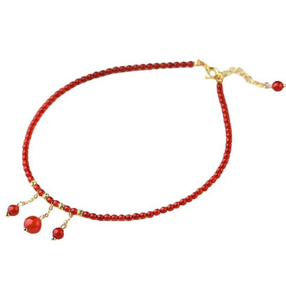 Mythstone Red Agate Confidence Calm Anklet