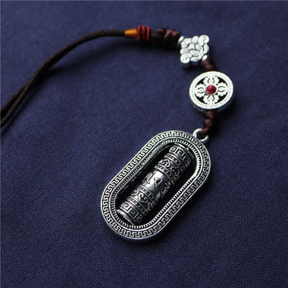 Mythstone Tibet Om Mani Padme Hum Prayer Wheel Peace Rotatable Car Hanging Decoration