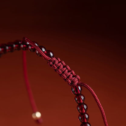 Mythstone Garnet Cinnabar PiXiu Blessing Calm String Bracelet