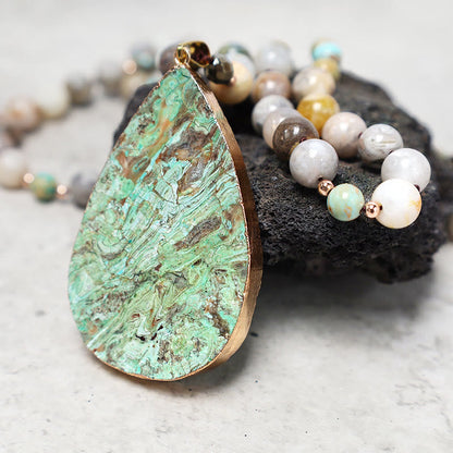 Mythstone Natural Ocean Picasso Jasper Beaded Healing Neckace